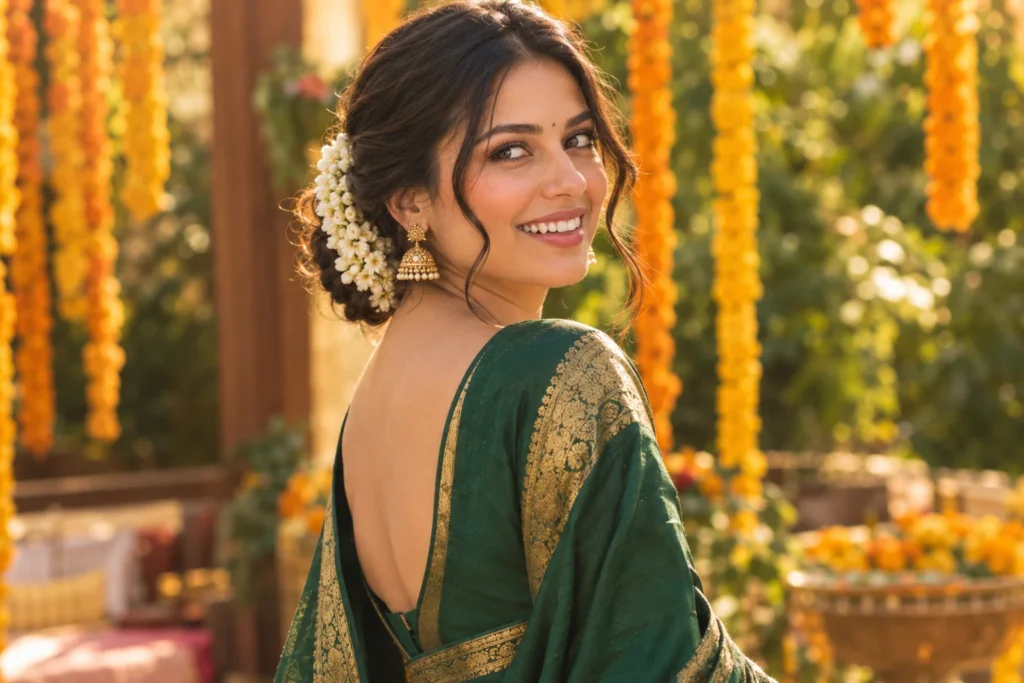 golden glow in emerald silk